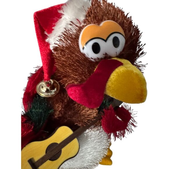 Turkey Christmas Ornament With Guitar & Santa Hat VIDEO - Picture 2 of 4